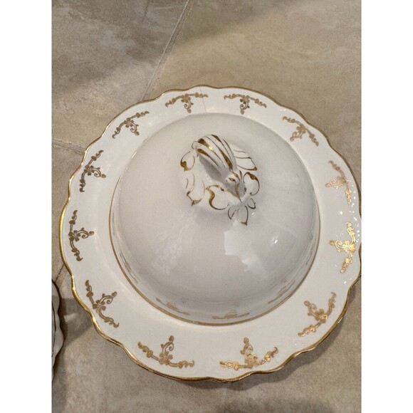 Antique Homer Laughlin Hudson Sugar Bowl And Butter Dish Set - Made In USA - Picture 4 of 12